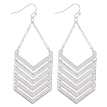 Load image into Gallery viewer, Metal Chevron Linked Drop Earrings