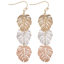 Load image into Gallery viewer, Patina Multi Tone Filigree Palm Linked Drop Earrings