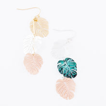 Load image into Gallery viewer, Patina Multi Tone Filigree Palm Linked Drop Earrings