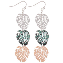 Load image into Gallery viewer, Patina Multi Tone Filigree Palm Linked Drop Earrings