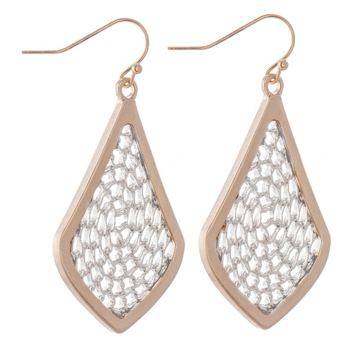 Two Tone  Filigree Moroccan Drop Earrings