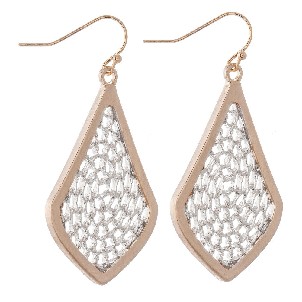 Two Tone  Filigree Moroccan Drop Earrings