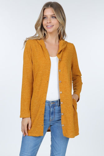 The Amber Button Down Hooded Cardigan