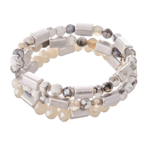 Semi Precious Beaded Stretch Bracelet