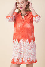 Load image into Gallery viewer, Printed Lace Hem Tunic