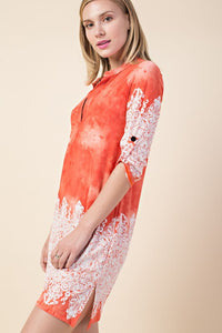 Printed Lace Hem Tunic