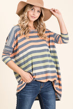 Load image into Gallery viewer, Oversized Multi Stripe Long Sleeve Top