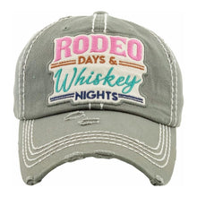 Load image into Gallery viewer, Rodeo Days &amp; Whiskey Nights  Distressed Baseball Cap