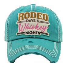 Load image into Gallery viewer, Rodeo Days &amp; Whiskey Nights  Distressed Baseball Cap