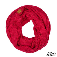Load image into Gallery viewer, Cable knit infinity scarf for kids