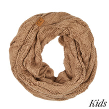 Load image into Gallery viewer, Cable knit infinity scarf for kids