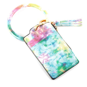 Tie-Dye CC/Coin Key Ring Bangle Wristlet