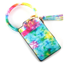 Load image into Gallery viewer, Tie-Dye CC/Coin Key Ring Bangle Wristlet