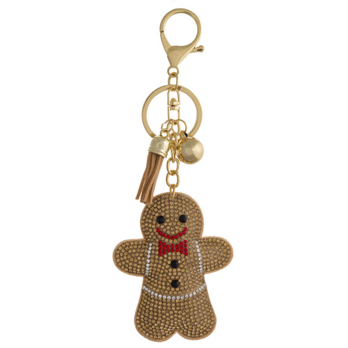 Gingerbread Rhinestone Keychain