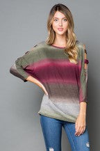 Load image into Gallery viewer, Muted Stripes Ladder Sleeve Top