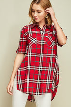 Load image into Gallery viewer, The Pave’ Red Plaid Tunic