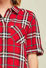 Load image into Gallery viewer, The Pave’ Red Plaid Tunic