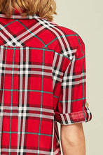 Load image into Gallery viewer, The Pave’ Red Plaid Tunic