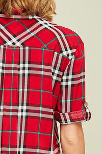 The Pave’ Red Plaid Tunic
