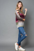 Load image into Gallery viewer, Muted Stripes Ladder Sleeve Top