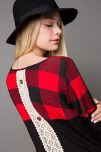 Load image into Gallery viewer, Color Block Buffalo Plaid Tunic