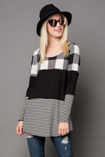 Load image into Gallery viewer, Color Block Buffalo Plaid Tunic