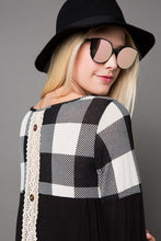 Load image into Gallery viewer, Color Block Buffalo Plaid Tunic