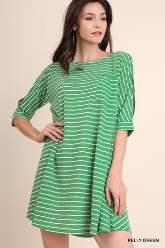 Umgee Kelly Green Pocket Dress