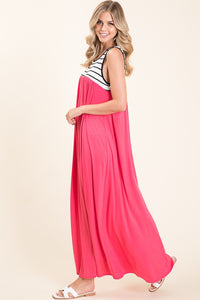 Hot Pink Maxi Block Dress