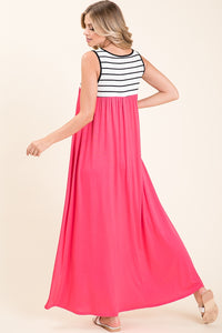 Hot Pink Maxi Block Dress