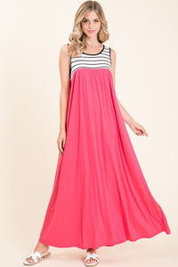 Hot Pink Maxi Block Dress