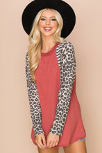 Load image into Gallery viewer, Solid With Stripe Print Contrast Top with Long Puff Sleeves