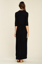 Load image into Gallery viewer, Black 3/4 Sleeve Maxi Dress