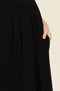 Black 3/4 Sleeve Maxi Dress