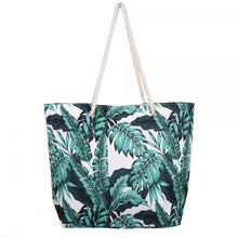 Load image into Gallery viewer, Palm leaf tropical canvas beach bag