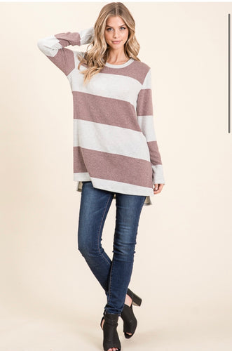 The Tiger’s Eye Striped Top (Mocha)