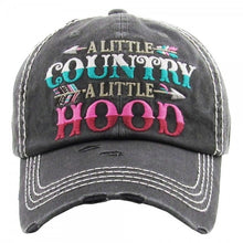 Load image into Gallery viewer, &quot;A Little Country, A Little Hood&quot; distressed baseball cap