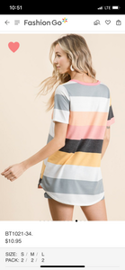 The Coral Striped Top