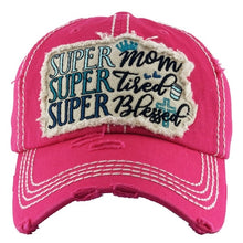 Load image into Gallery viewer, &quot;Super Mom, Super Tired, Super Blessed&quot; Baseball Cap