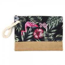 Load image into Gallery viewer, Tropical print canvas travel pouch