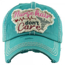 Load image into Gallery viewer, &quot;Nurse Hair Don&#39;t Care&quot; Baseball Cap