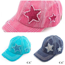 Load image into Gallery viewer, Glittery Star Vintage Baseball Pony Cap