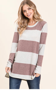 The Tiger’s Eye Striped Top (Mocha)