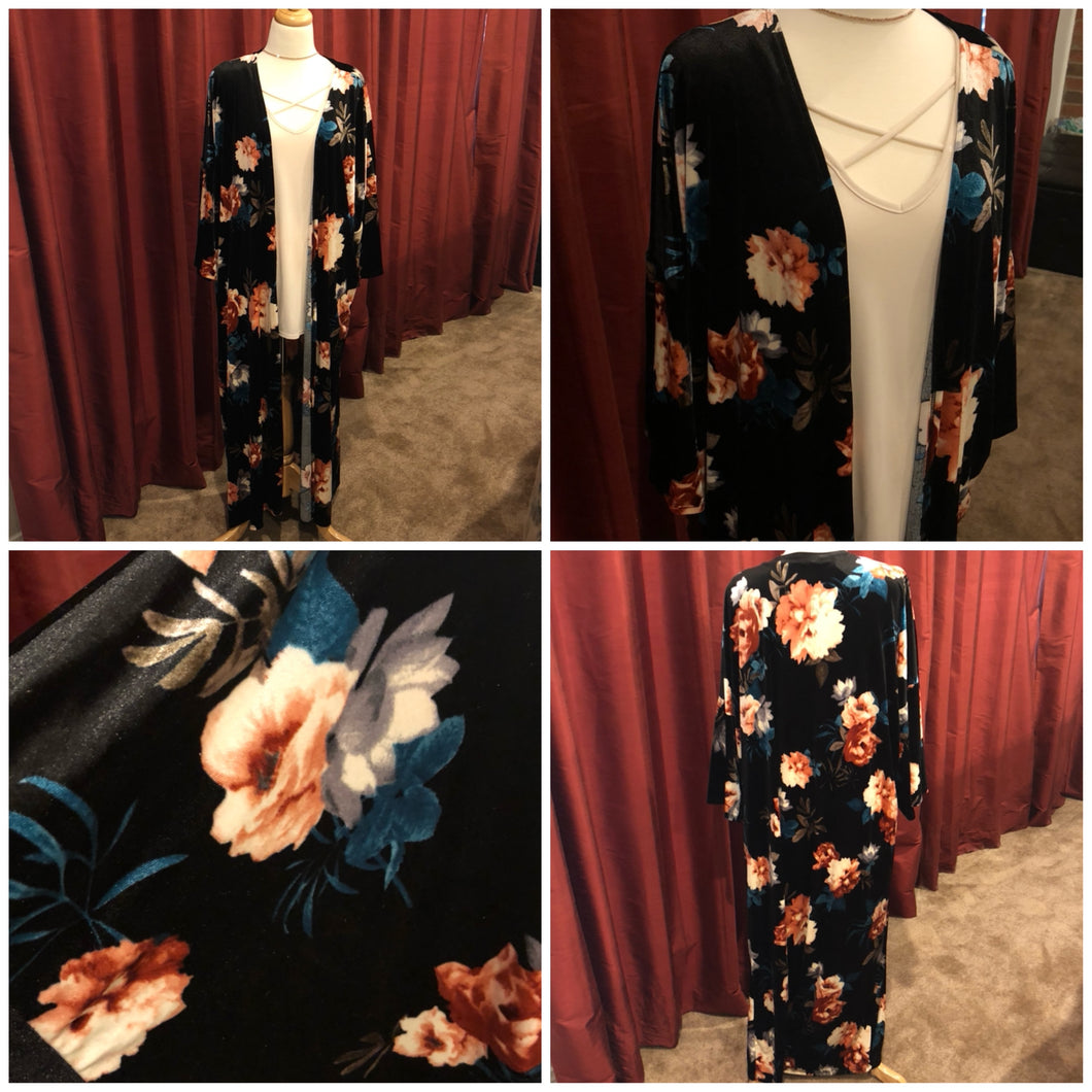 Velvet Open Front Duster
