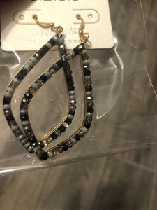Glass Bead Diamond Dangle Earring