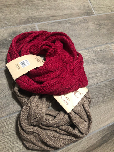 Cable knit infinity scarf for kids