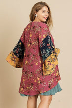 Load image into Gallery viewer, Open Front Floral Kimono with Bell Sleeve